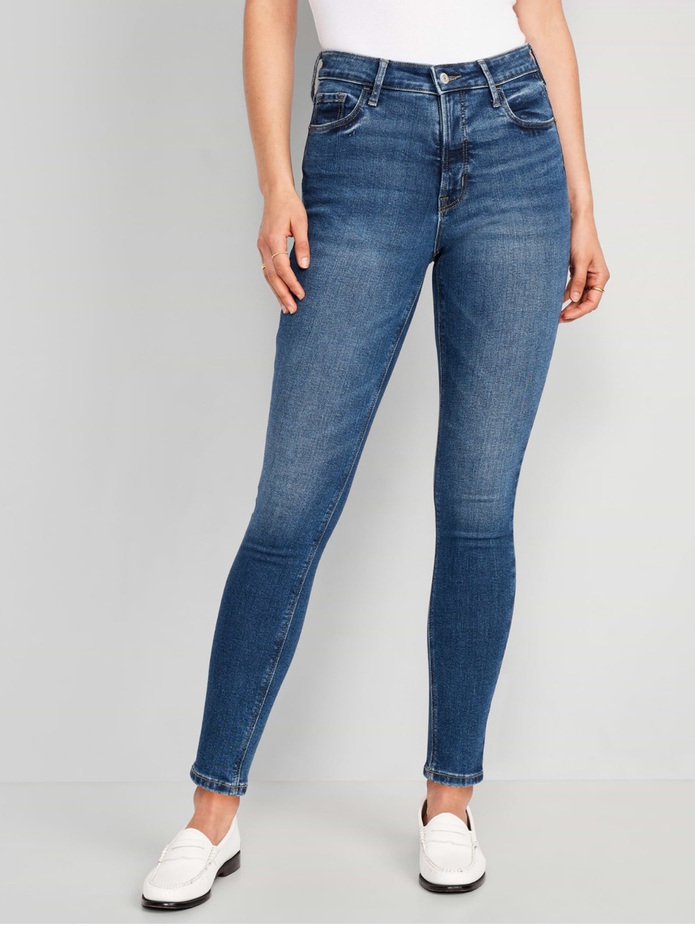 Old Navy Women’s High Rise Rockstar Super Skinny Jeans, Size 16, Dark Wash